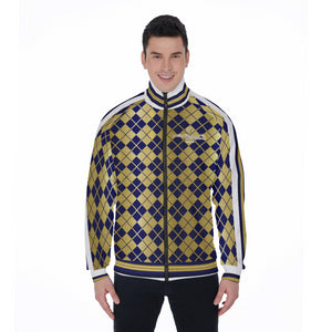 ARLEQUIN BLUE Stand Collar Jacket