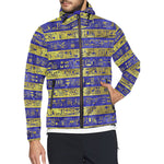 HIEROGLYPH GOLDEN BLUE All Over Print Windbreaker for Unisex