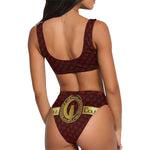 DELUXE BORDEAUX PLAIT Sport Top & High-Waisted Bikini Swimsuit