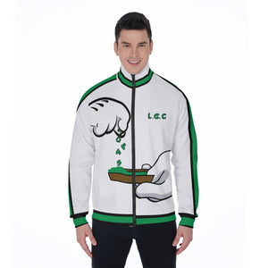 BURN THE OPPS WHT Stand Collar Jacket