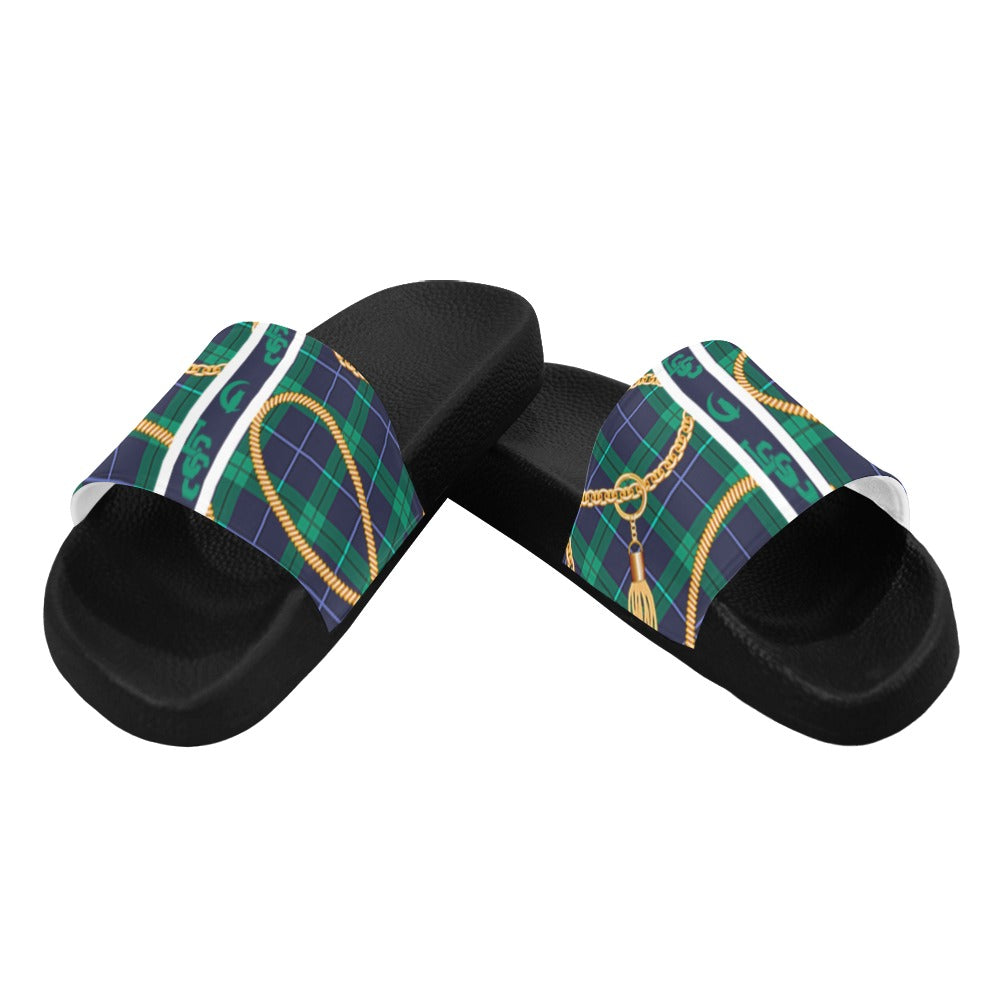 PLAID IN GOLD Men's Slide Sandals