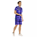 FLEXIN PLAID BLUE Men's Short Sleeve Shirt Sets