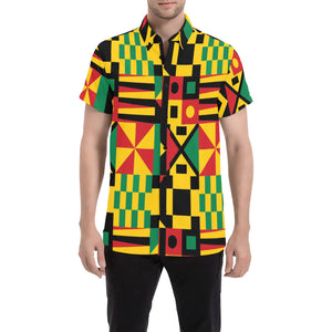 KENTE BUTAN Men's All Over Print Short Sleeve Shirt