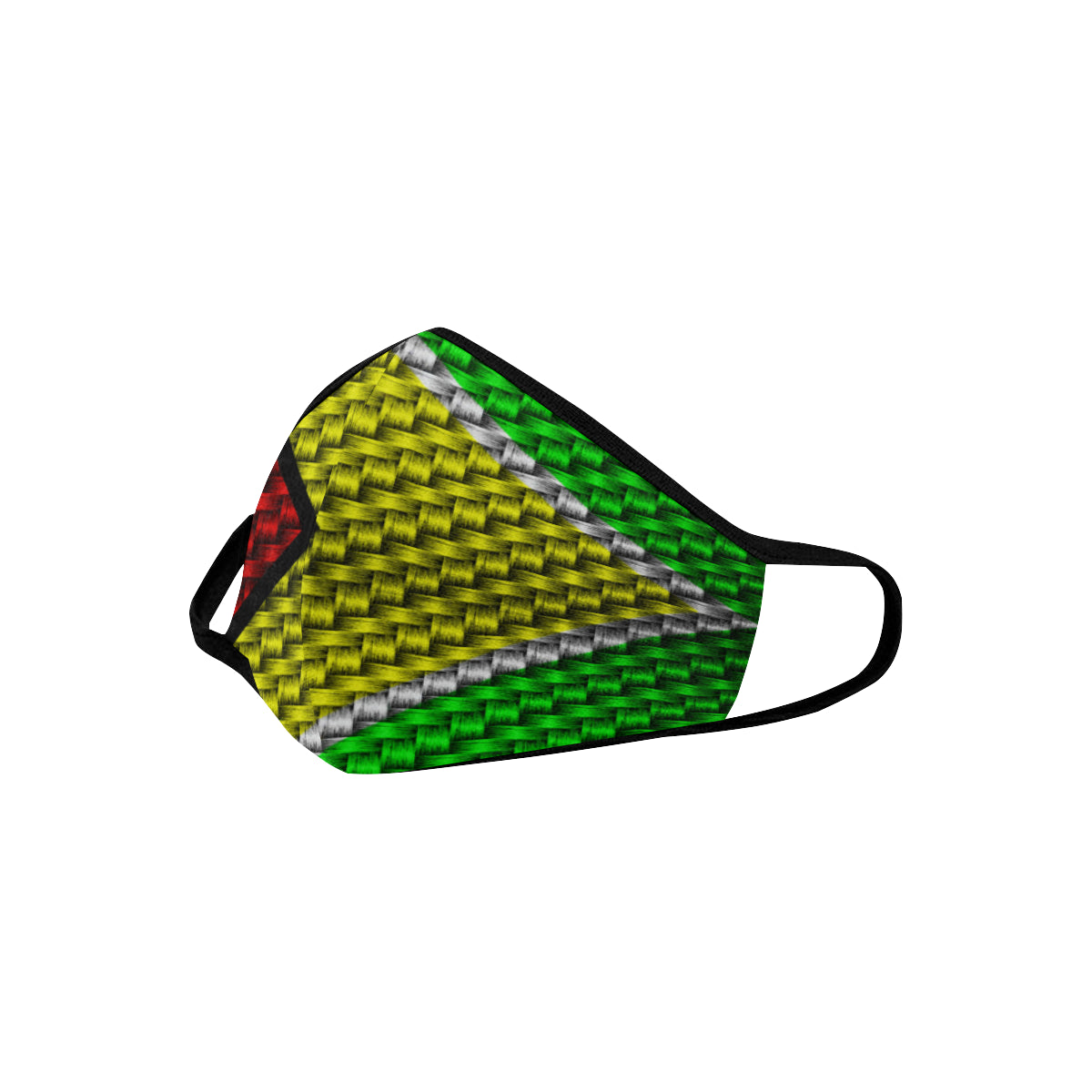 GUYANA FLAG Mouth Mask in One Piece (2 Filters Included) (Model M02)