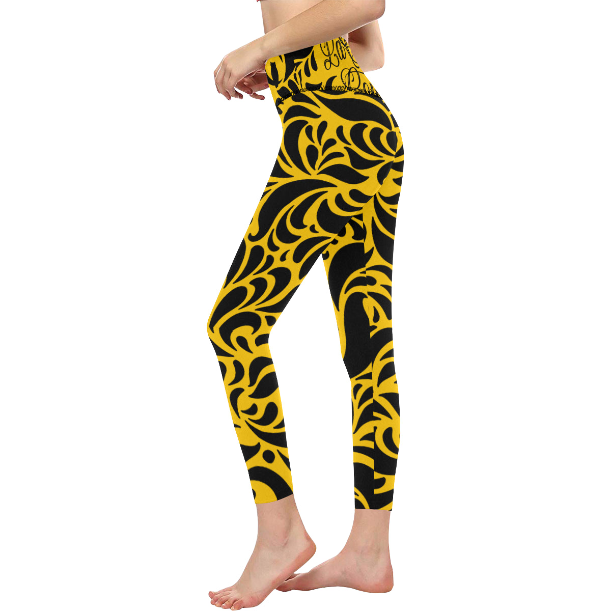 GORGEOUS YLW All Over Print High-Waisted Leggings