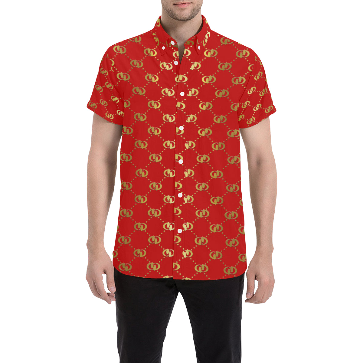 EXCELLENCE RDGLD Men's All Over Print Short Sleeve Shirt