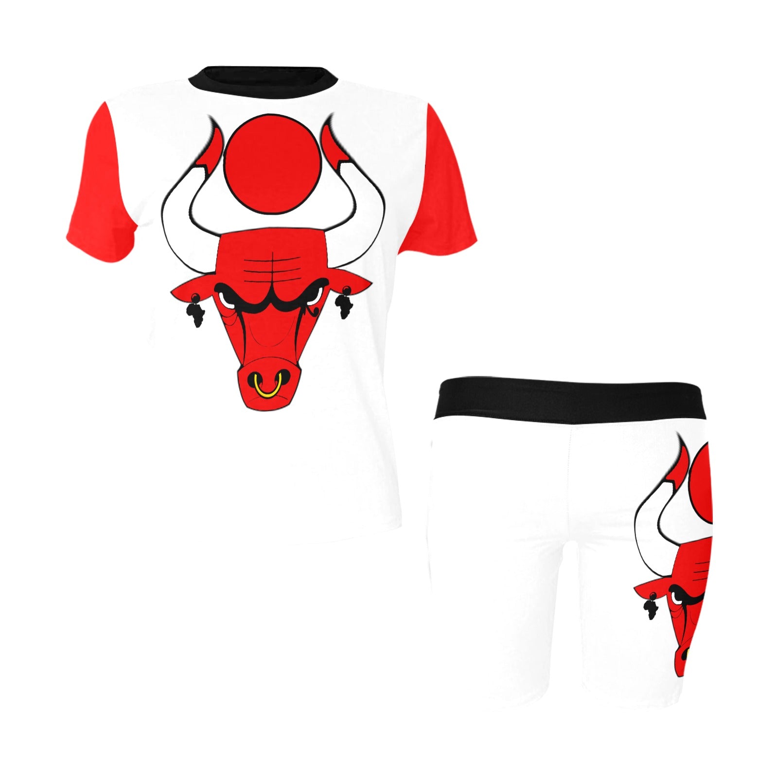 HATHOR BULL WHTRED Women's Short Yoga Set