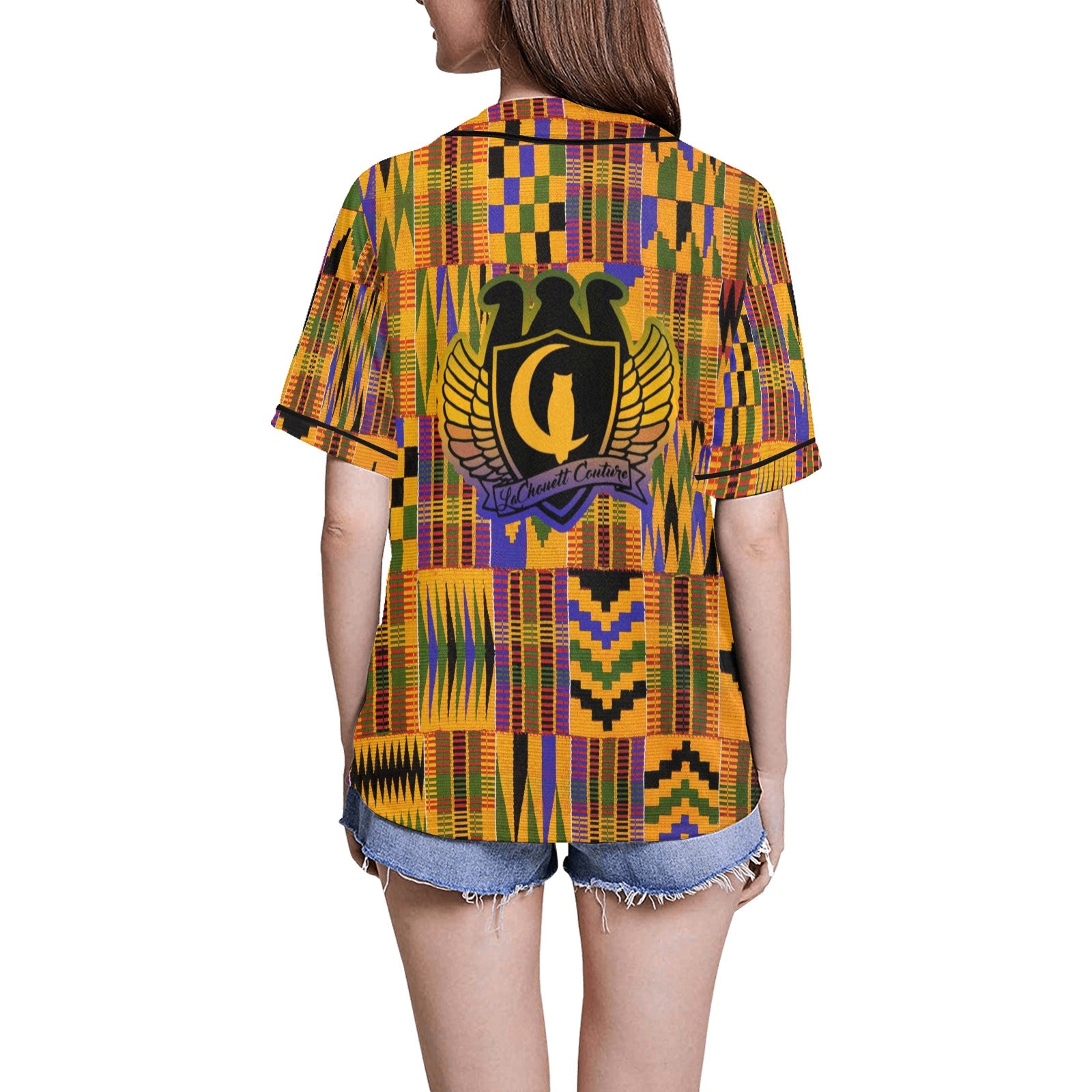KENTE ATEF All Over Print Baseball Jersey for Women