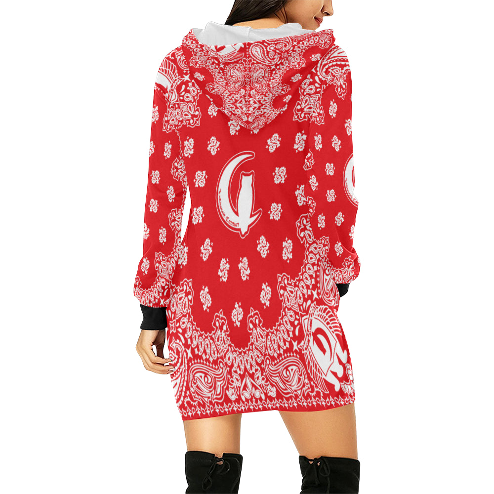 BANDANA Bs'UP All Over Print Hoodie Mini Dress