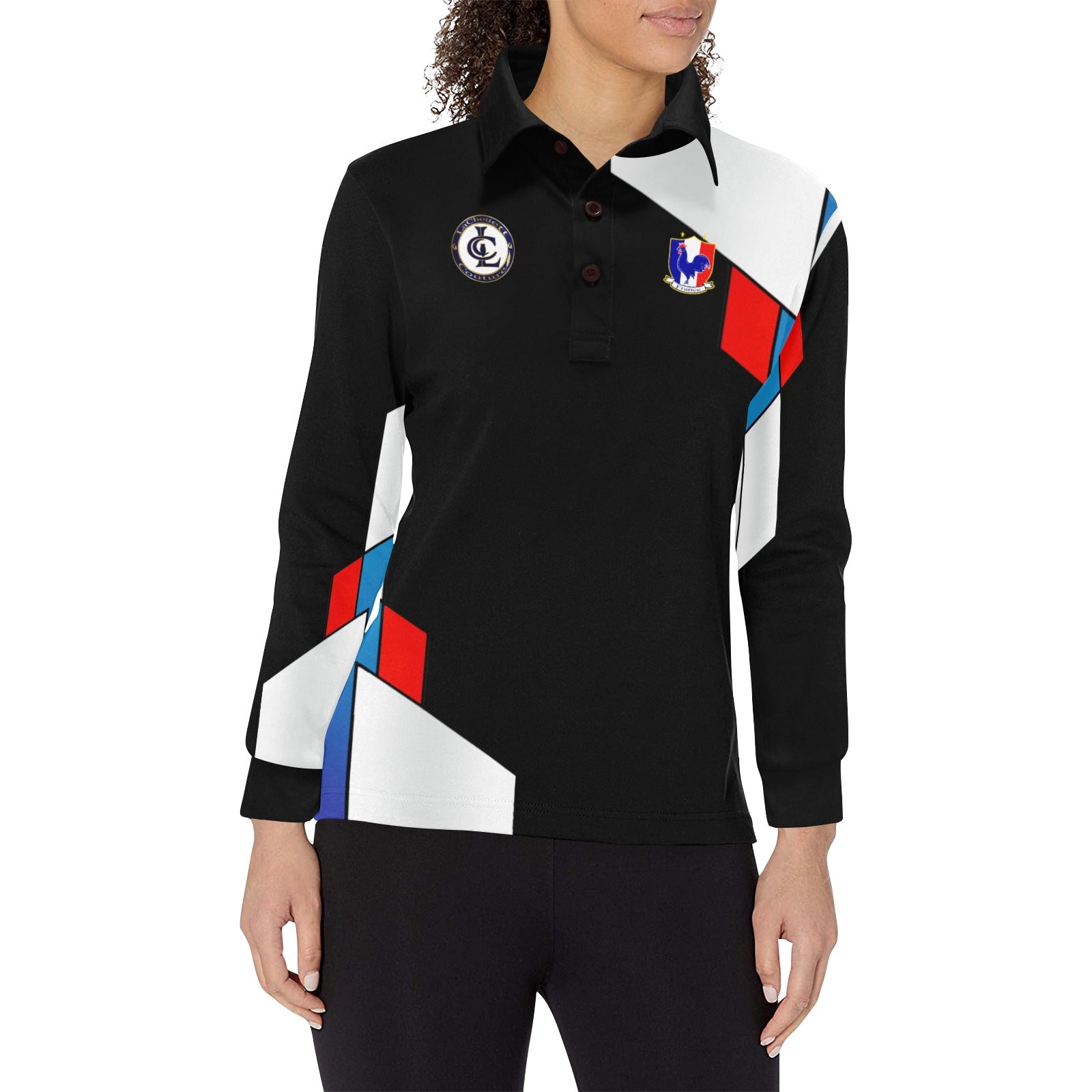 FRANCE Women's Long Sleeve Polo Shirt