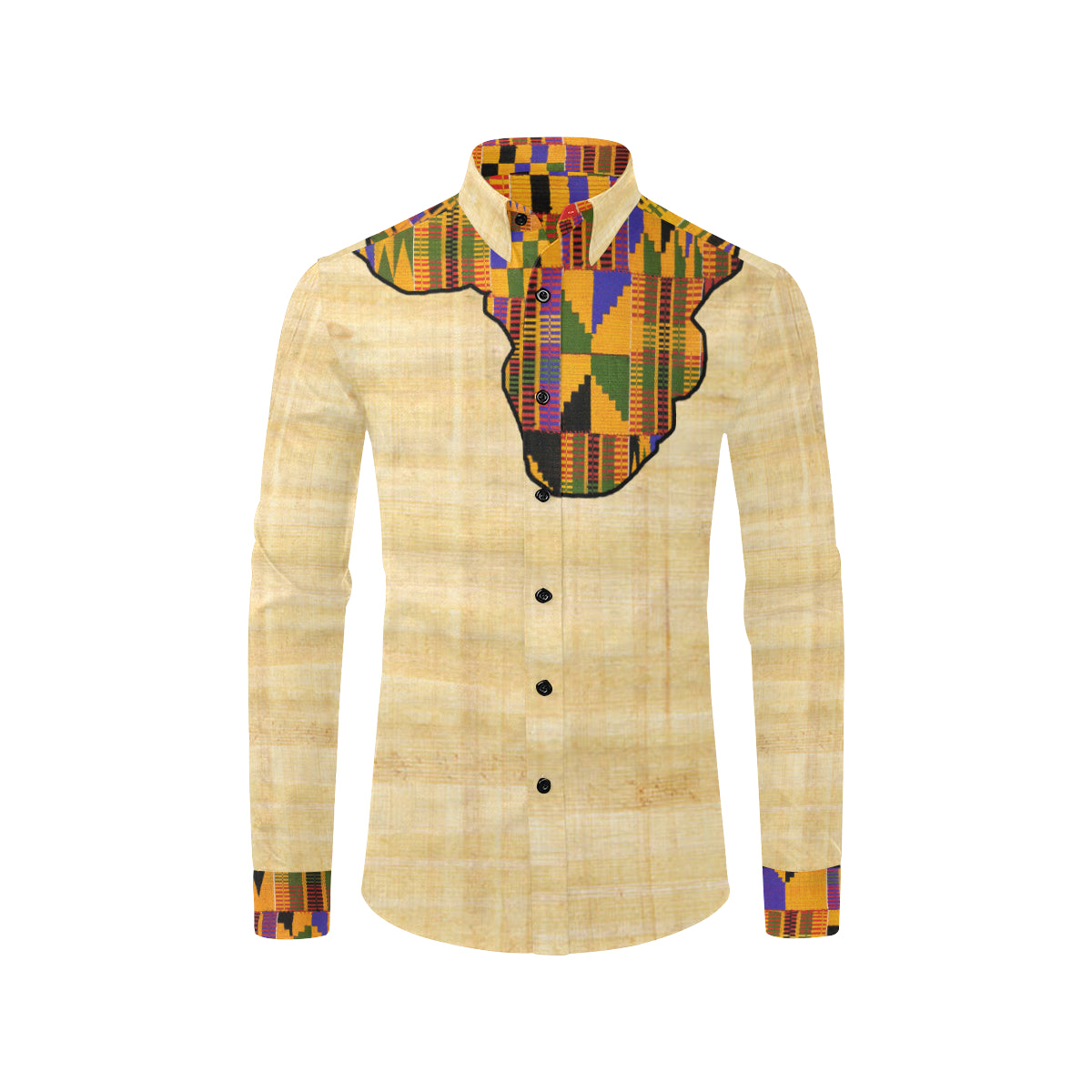 NILE VALLEY KENTE Men's All Over Print Casual Dress Shirt