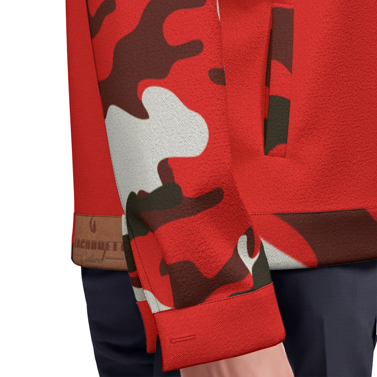 CAMOUFLAGE RED Unisex Lapel Jacket