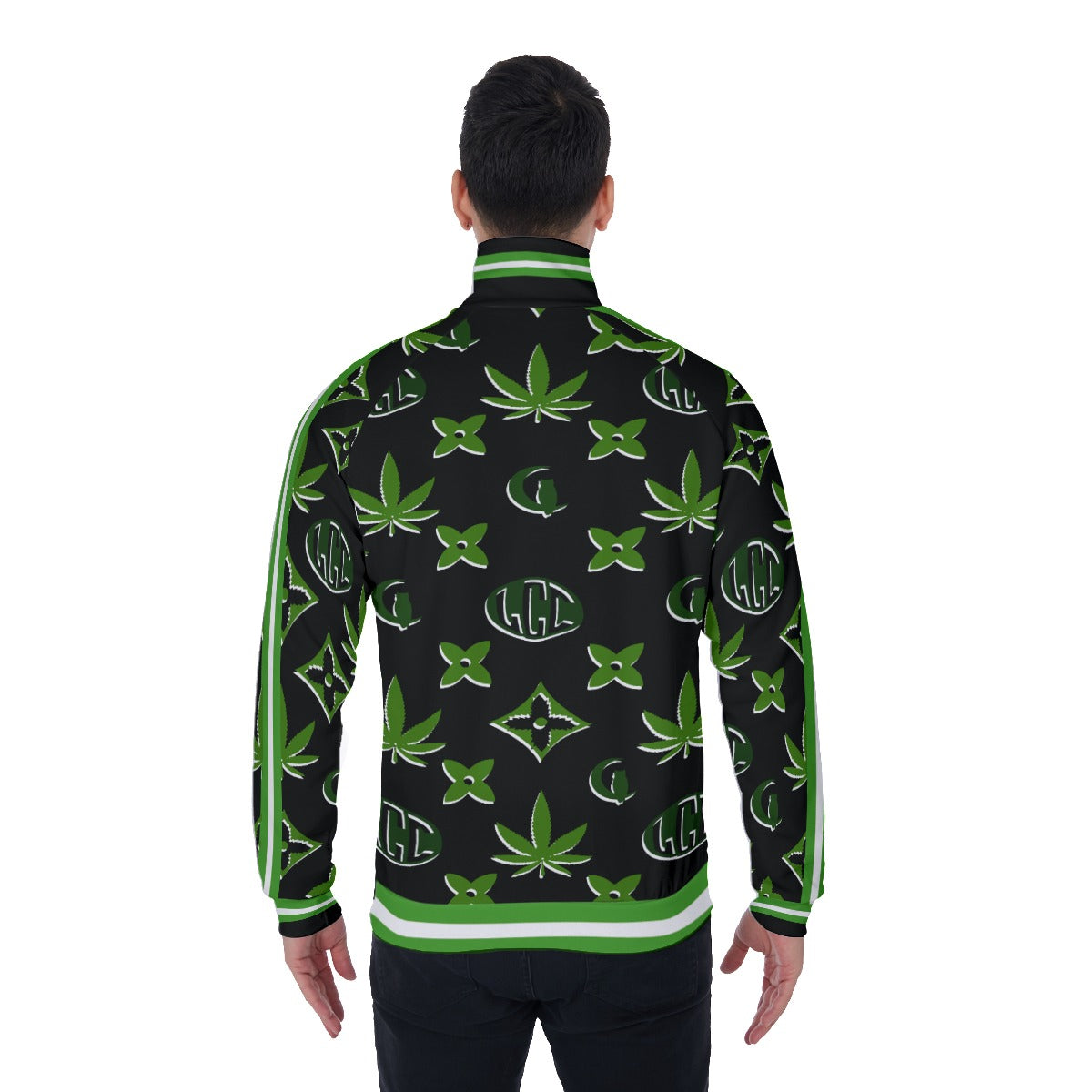 LCC WEEDY GREENBLC Men's Stand Collar Jacket