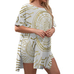 CRYPTO KMT WHT Drop-Shoulder T-Shirt with Side Split and Shorts