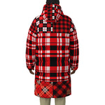 FLEXIN PLAID RED Unisex Long Down Jacket
