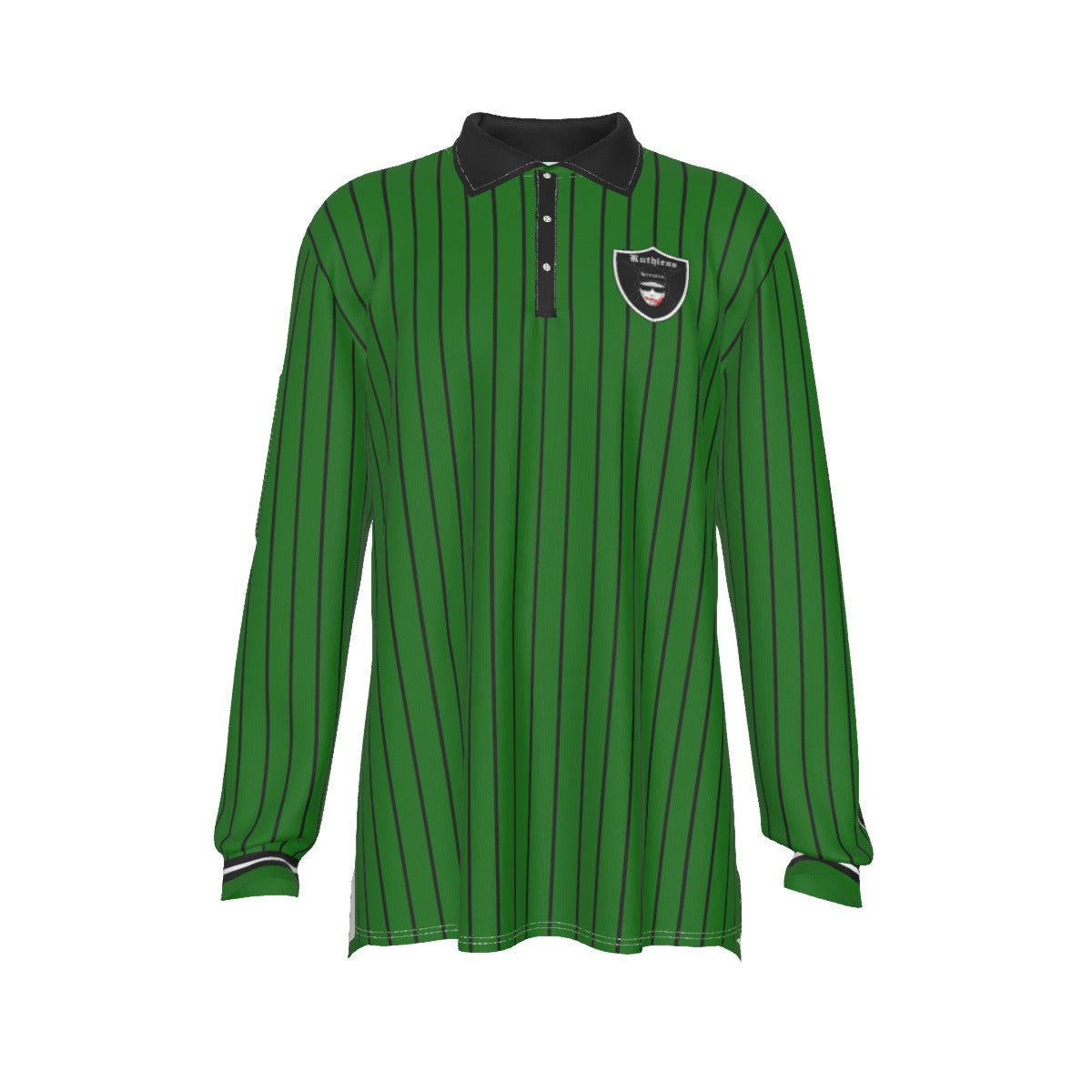 EAZY-E RUTHLESS KAKI Men's Long Sleeve Polo Shirt