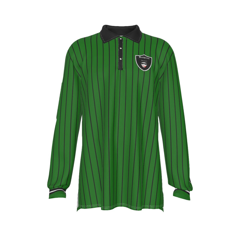 EAZY-E RUTHLESS KAKI Men's Long Sleeve Polo Shirt