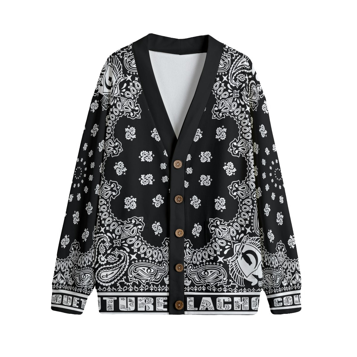 BANDANA BLC Unisex V-neck Cardigan With Button Closure