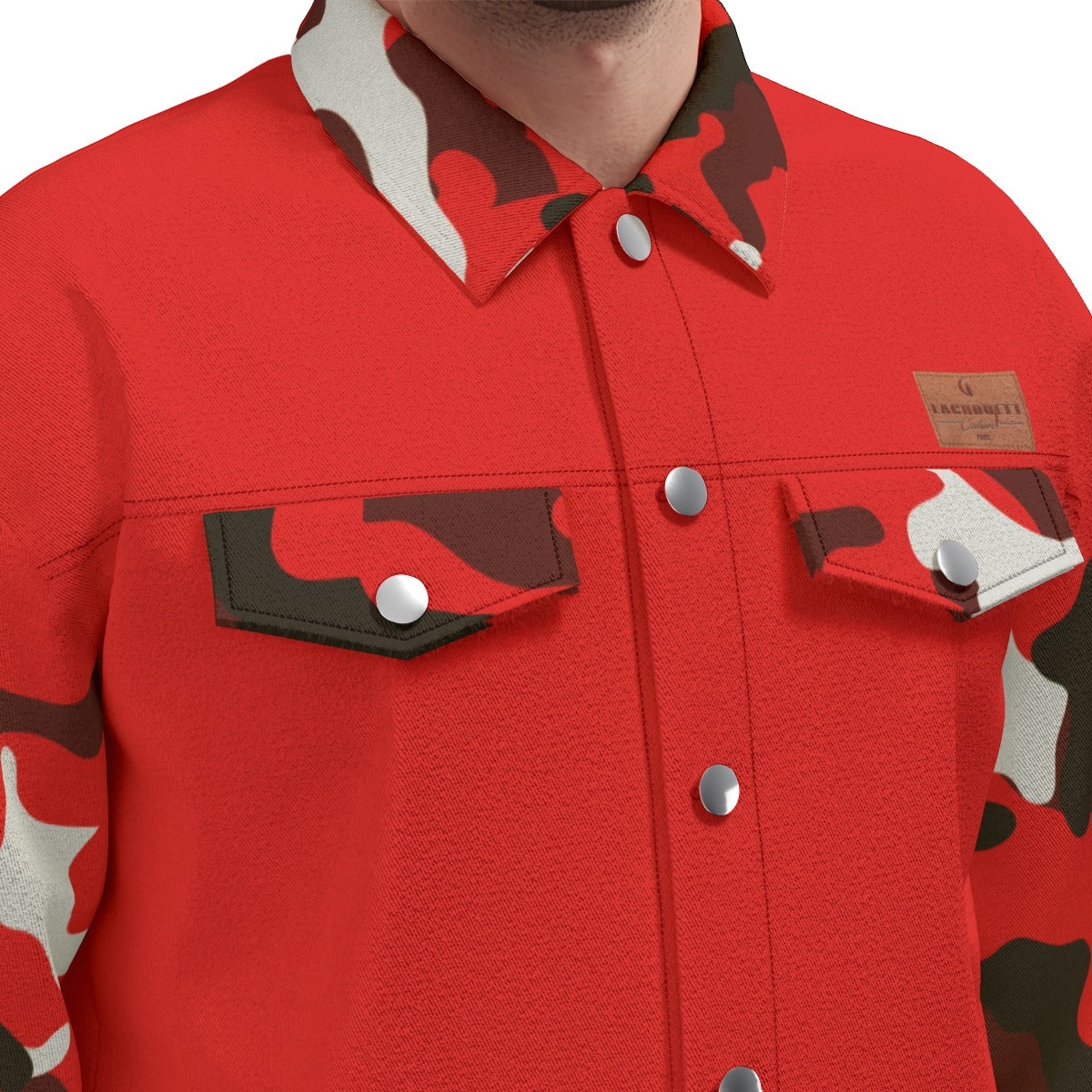 CAMOUFLAGE RED Unisex Lapel Jacket