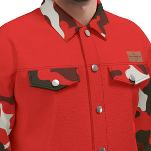 CAMOUFLAGE RED Unisex Lapel Jacket
