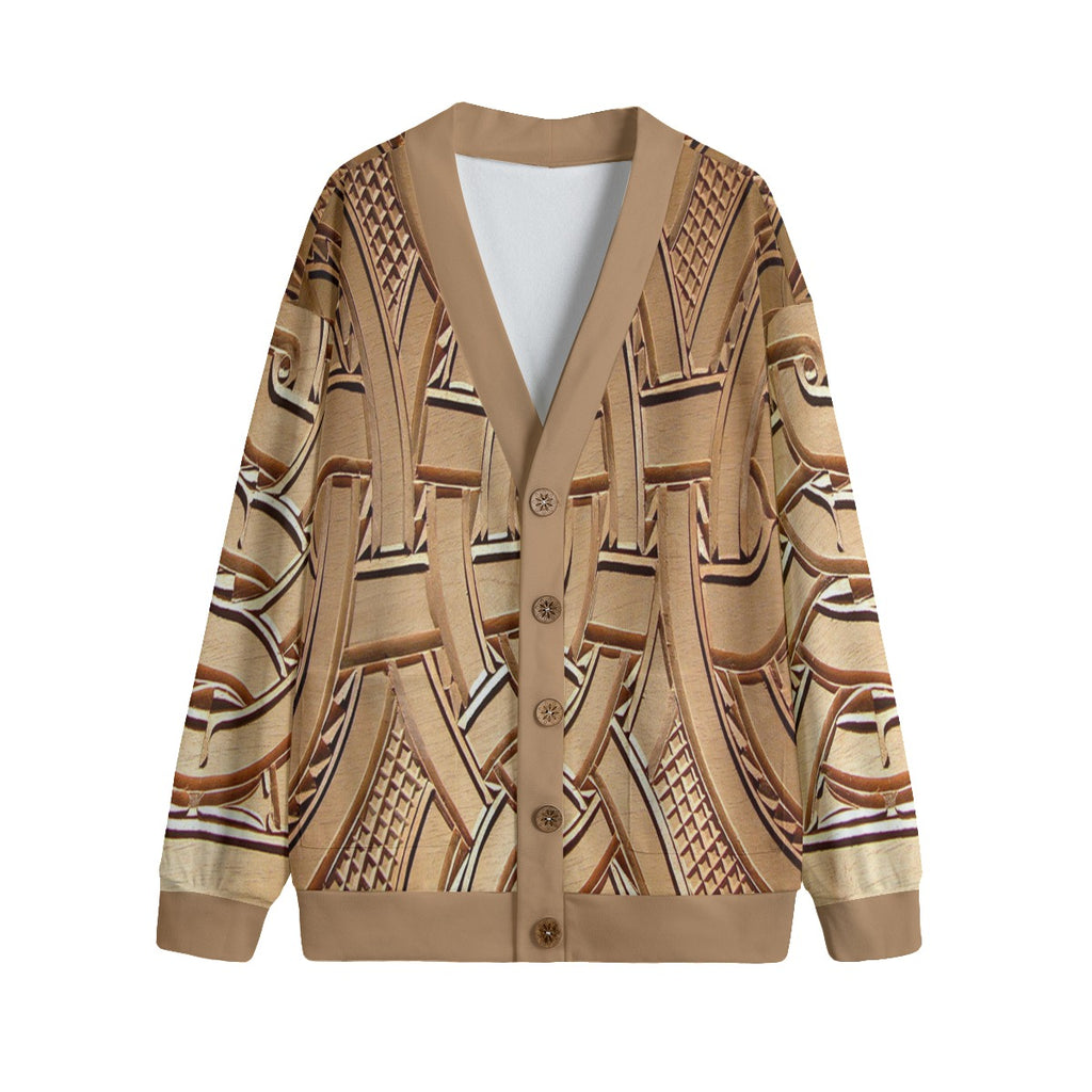TEMBE WOOD ART Unisex V-neck Cardigan With Button Closure