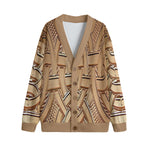 TEMBE WOOD ART Unisex V-neck Cardigan With Button Closure
