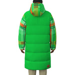 MADRAS GREEN1 Unisex Long Down Jacket