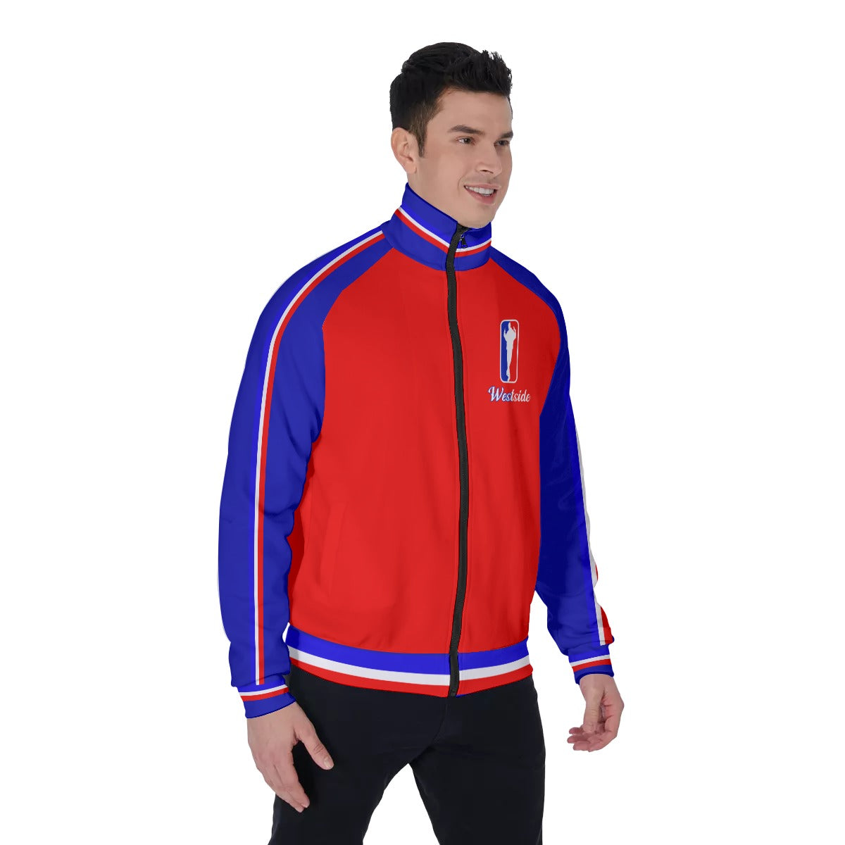 WESTSIDE BI-COLORS Men's Stand Collar Jacket
