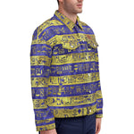 HIEROGLYPH GOLDENBLUE Unisex Lapel Jacket  Cotton