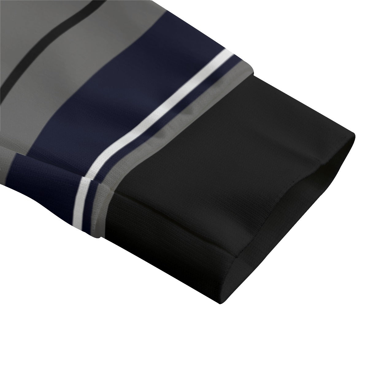 STRIPE UP NAVY GREY Unisex Lapel Collar Sweater