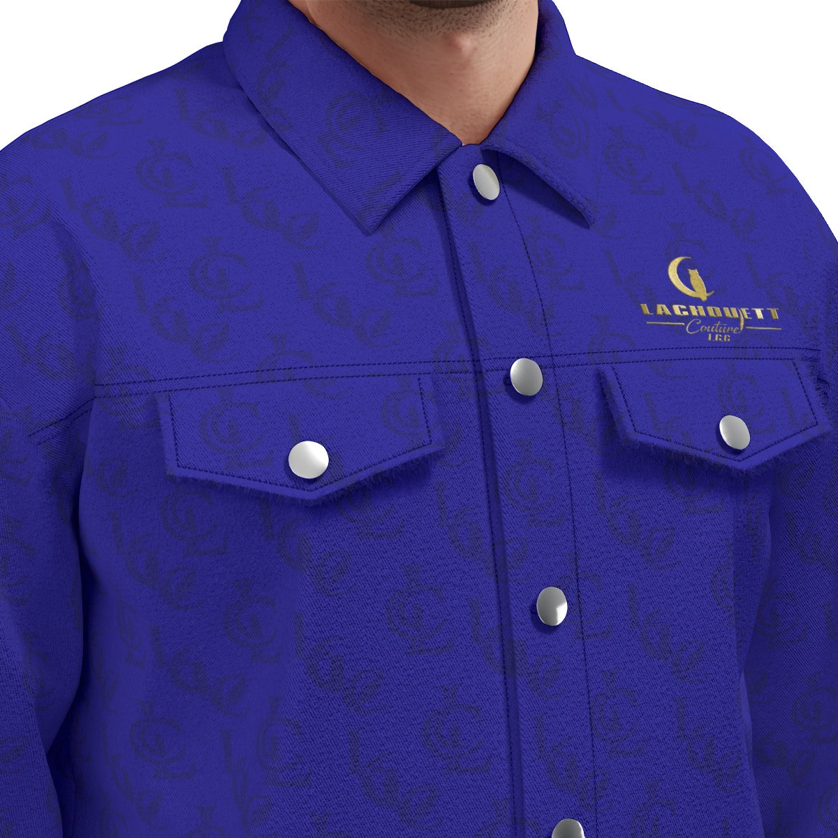 LCC BLUE Unisex Lapel Jacket  Cotton