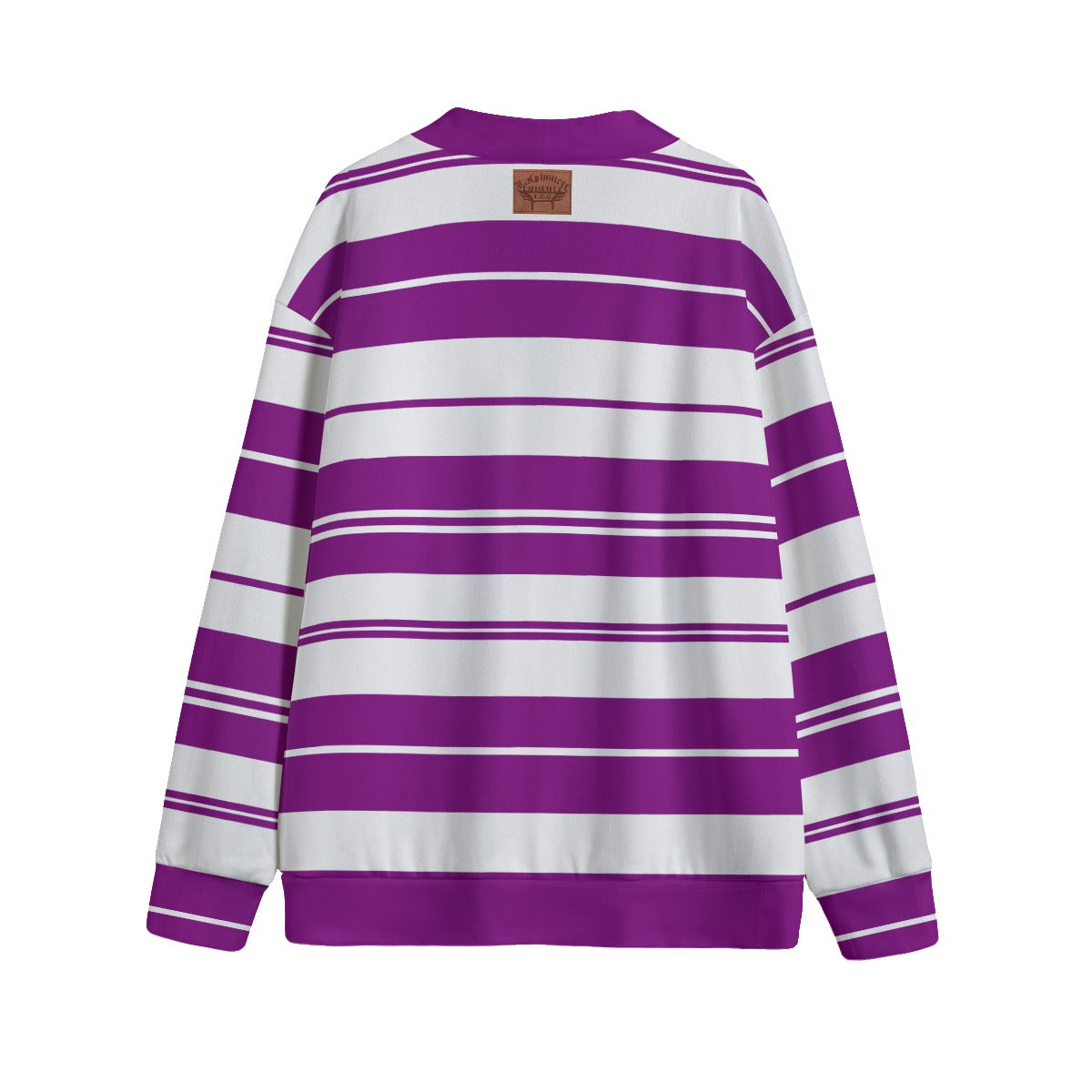 STRIPE UP GRAPES Unisex V-neck Cardigan With Button Closure