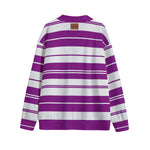STRIPE UP GRAPES Unisex V-neck Cardigan With Button Closure