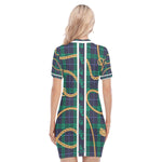 PLAID IN GOLD Women's Polo Collar Dress