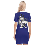 GET YA WALK ON NAVY Women's Polo Collar Dress