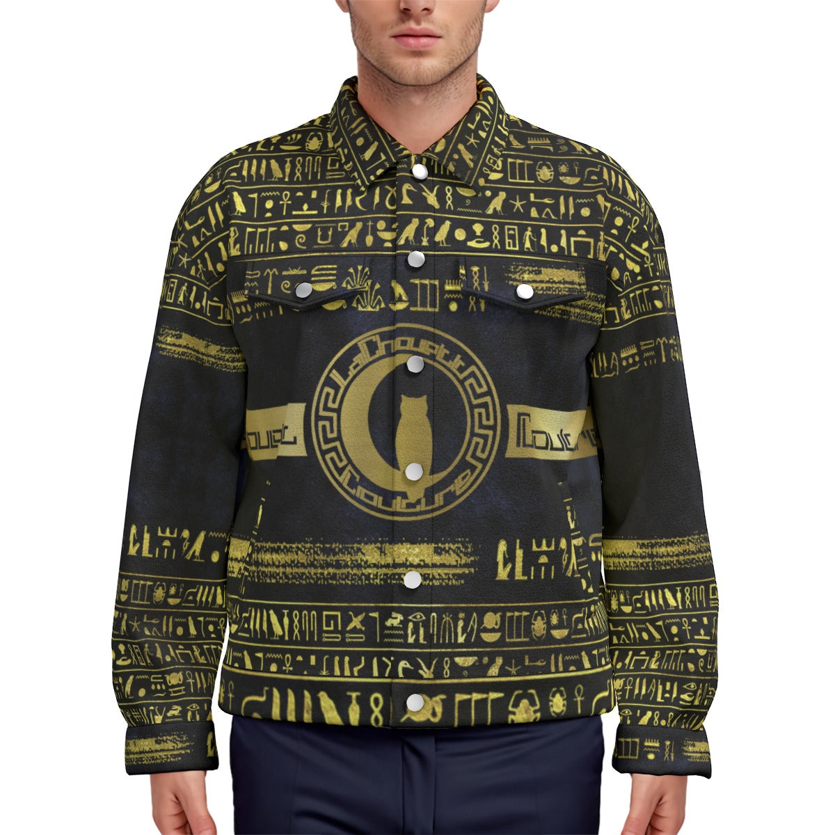 HIEROGLYPH DELUXE Unisex Lapel Jacket | Cotton