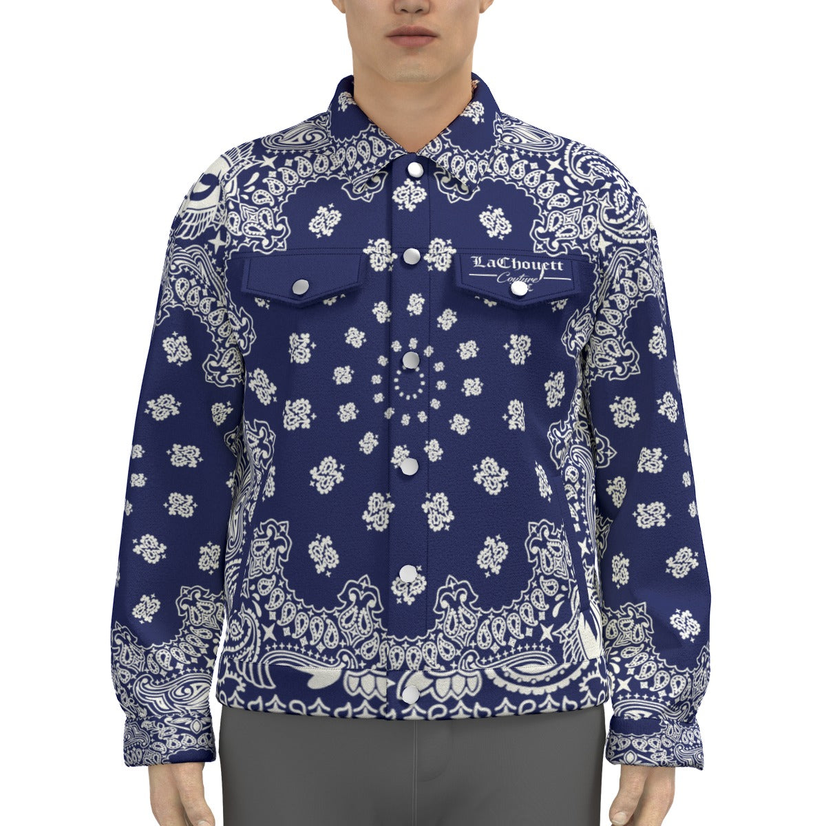 BANDANA NAVY Unisex Lapel Jacket