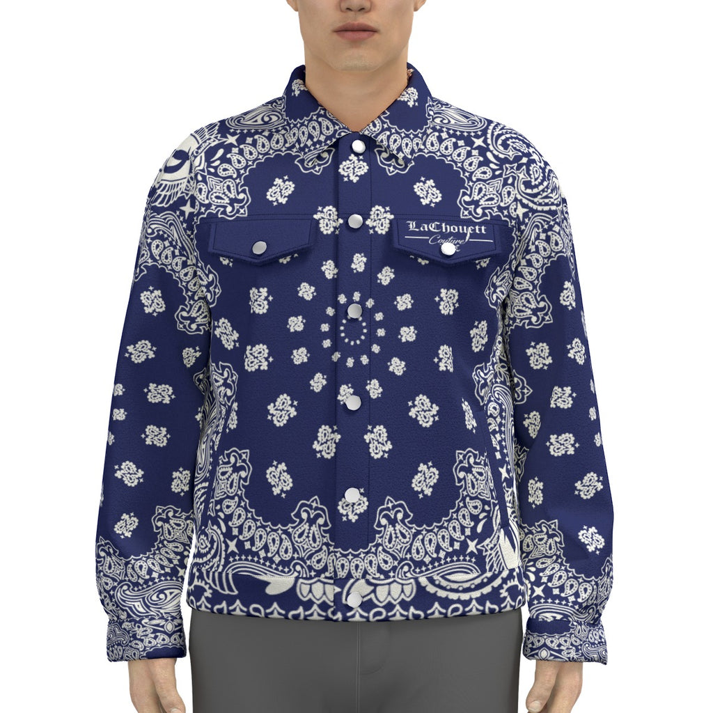 BANDANA NAVY Unisex Lapel Jacket