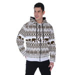 ELEPHANT ORNEMENT Heavy Fleece Raglan Zip Up Hoodie With Pocket