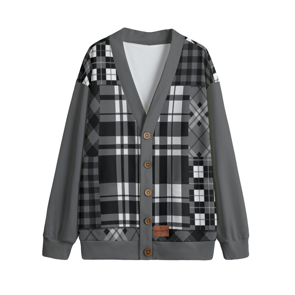 FLEXIN FLANNEL GREY Unisex Cardigan With Button Closure
