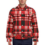 FLEXIN PLAID RED Unisex Lapel Jacket Cotton