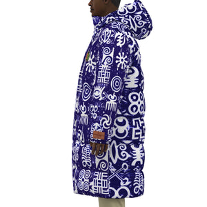 ADINKRA MIXBLUE Unisex Long Down Jacket