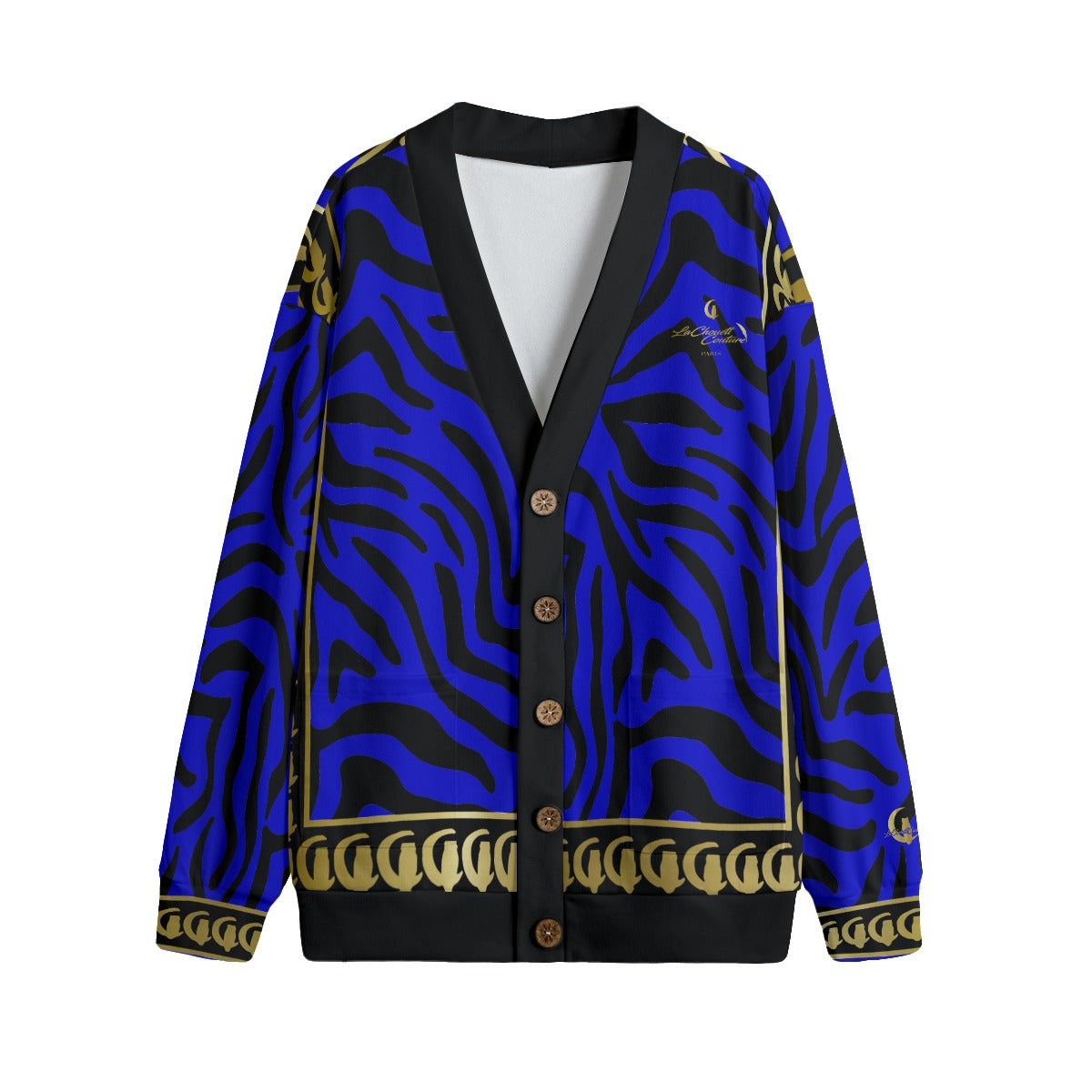 PRIVILEG BLUE Unisex V-neck Cardigan With Button Closure