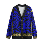PRIVILEG BLUE Unisex V-neck Cardigan With Button Closure