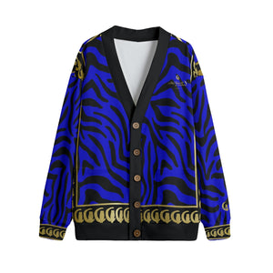 PRIVILEG BLUE Unisex V-neck Cardigan With Button Closure