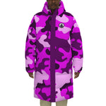 CAMOUFLAGE GRAPES Unisex Long Down Jacket