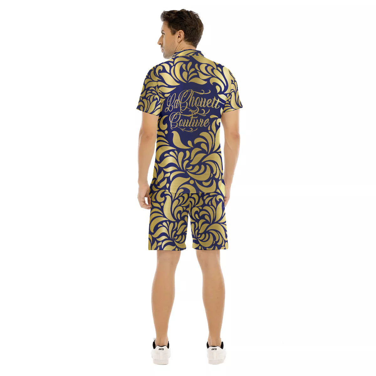 GORGEOUS LEAF BLUE Men's Short Sleeve Shirt Sets