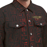 HIEROGLYPH RED Unisex Lapel Jacket  Cotton