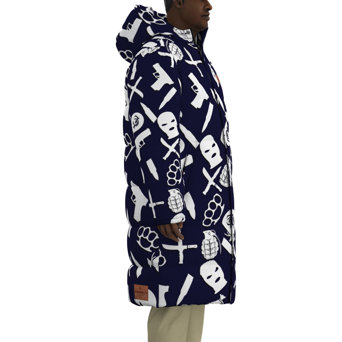 DRILLIN NAVY Unisex Long Down Jacket