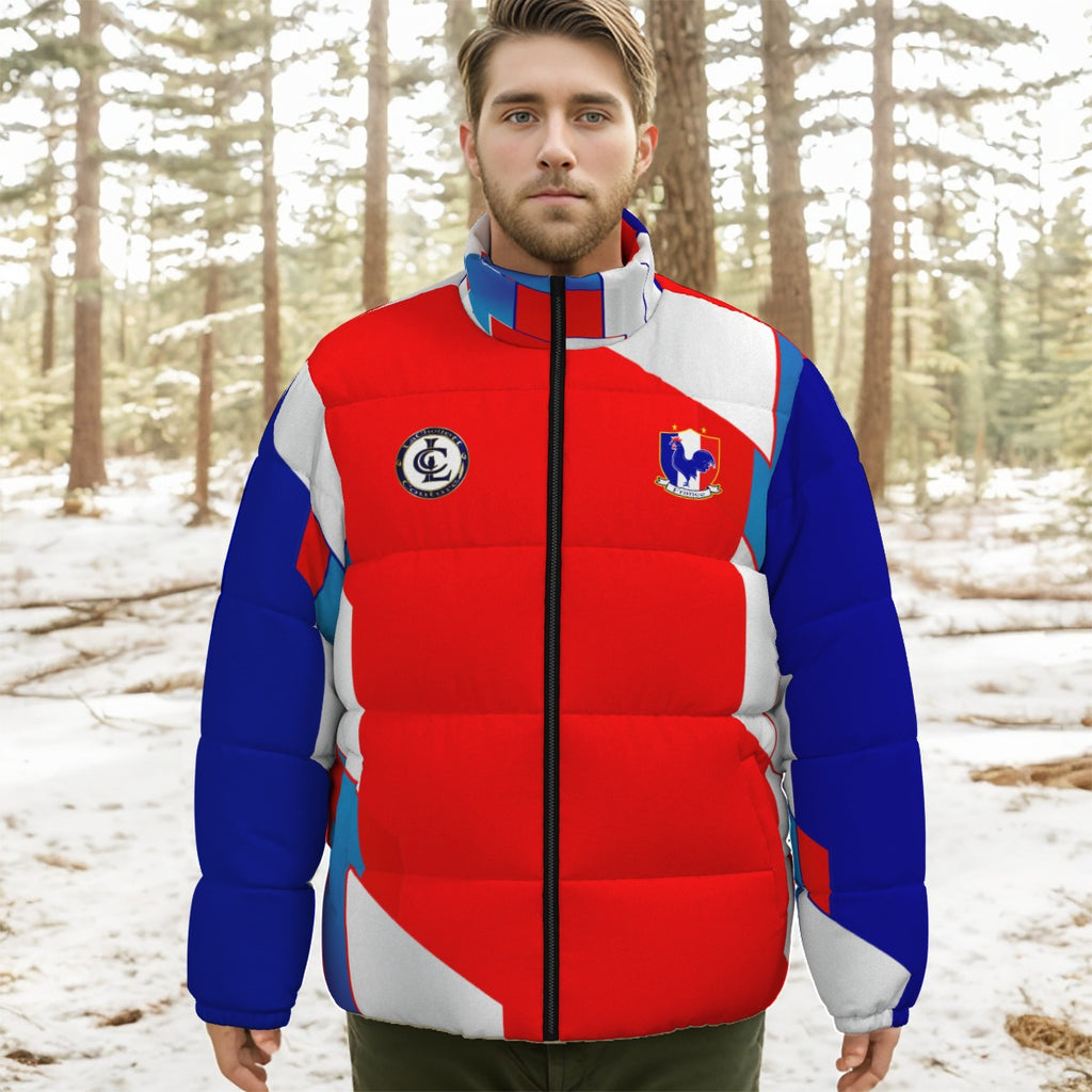FRANCE BLUERED Unisex Stand-up Collar Down Jacket
